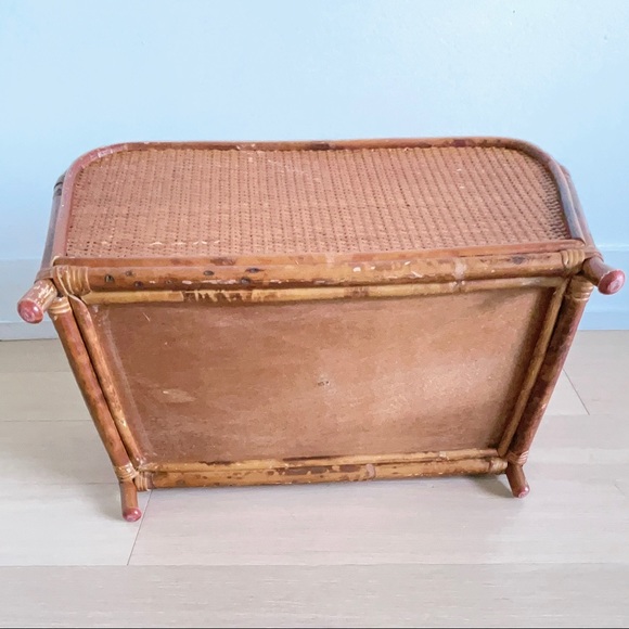 Vintage Rattan & Wicker Magazine Holder Rack 1970s - Picture 9 of 11